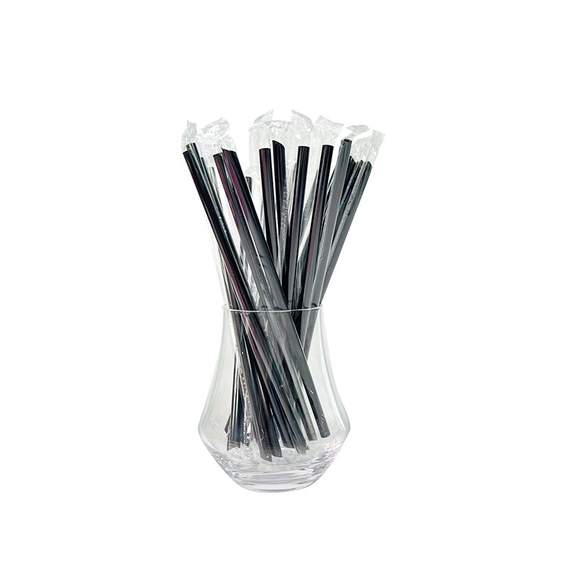 JY-PS-002 Individual Plastic Film Wrapped Packing Sharp End Flexible Straw