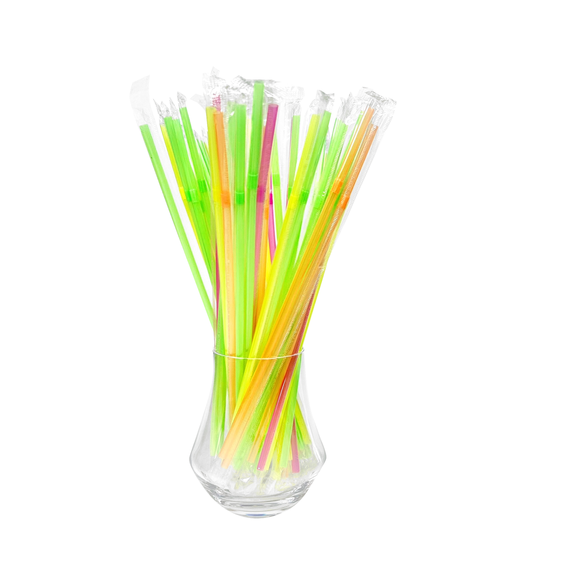 JY-PS-003 5mm*240mm Flexible Colored Plastic Drinking Straw