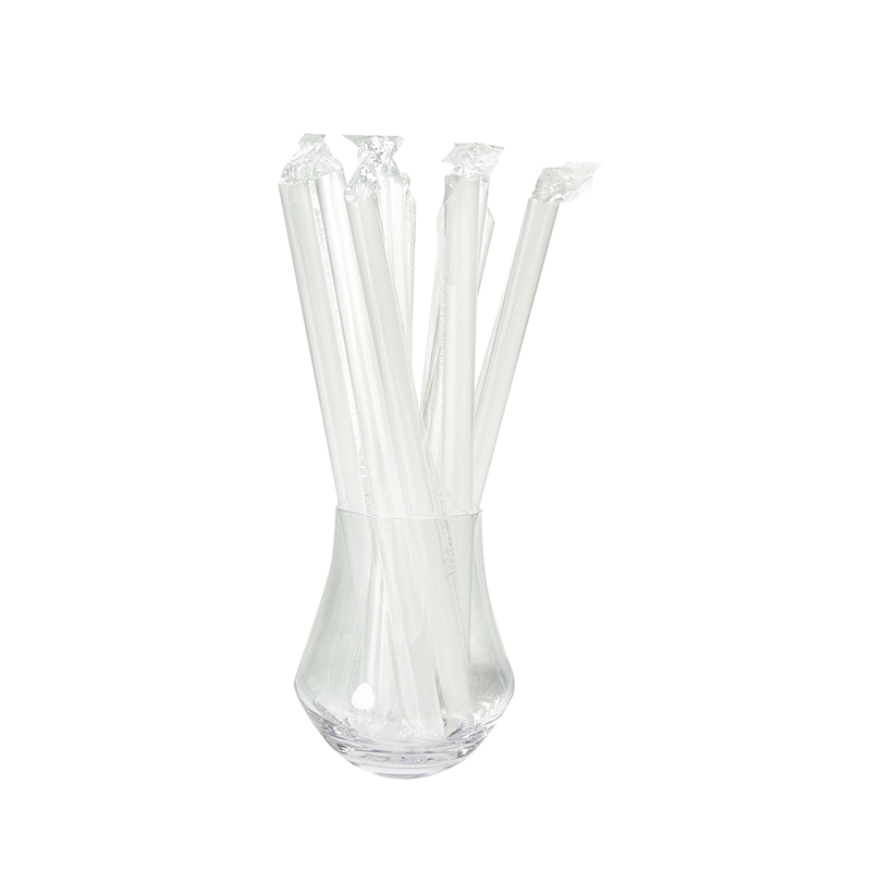 JY-PS-002 Individual Plastic Film Wrapped Packing Sharp End Flexible Straw