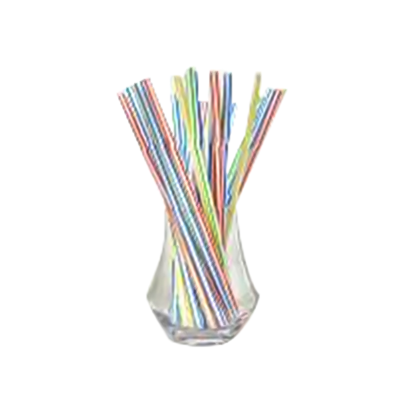 JY-PS-004 Striped Plastic Drinking Straw