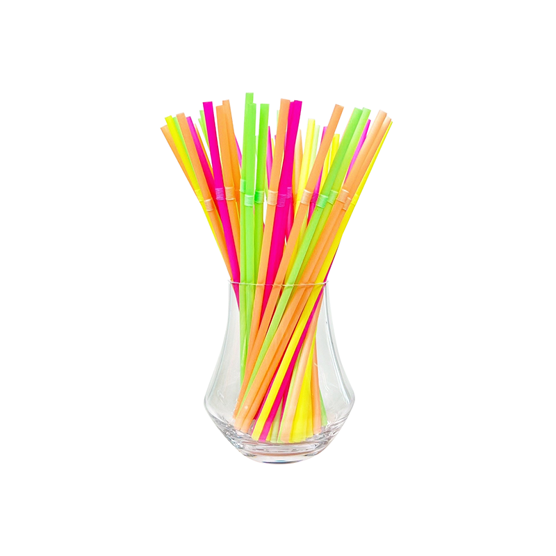 JY-PS-003 5mm*240mm Flexible Colored Plastic Drinking Straw